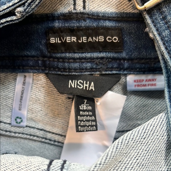 Silver jeans Girls Blue Denim Overalls - Picture 3 of 6